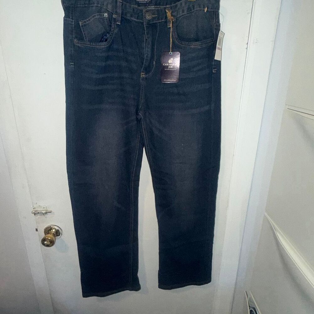CARIBBEAN JOE Medium Wash Baggy Y2K Relaxed Bootcut Jeans- 32x32 NWT!